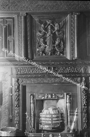 MALAHIDE CASTLE FIREPLACE AND PANEL IN OAK ROOM (CORONATION B V M)